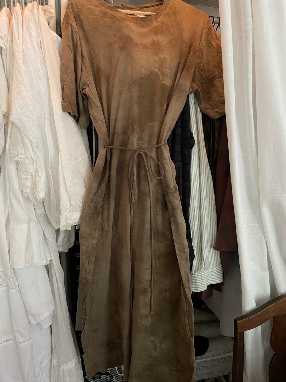 Raquel Allegra - Khaki Green Tie Dye Midi Dress
